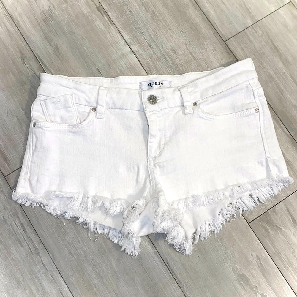 White Guess Jean Shorts